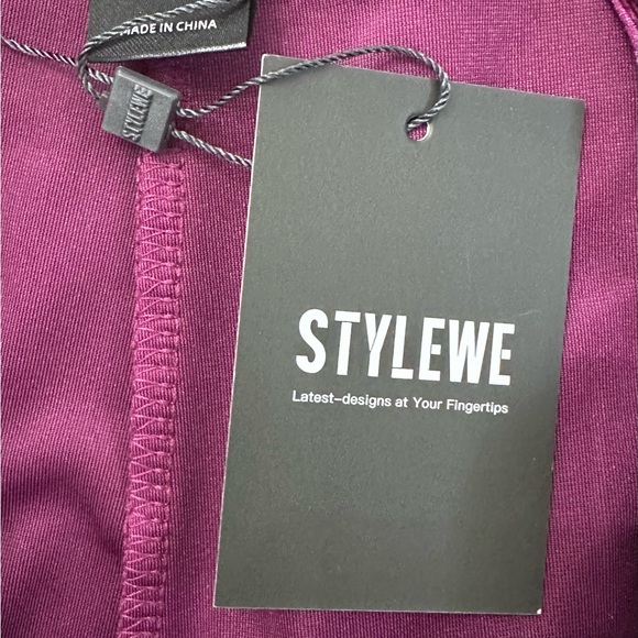 StyleWe Velvet Urban Wideleg High Waisted Trousers size M Purple Retro Chic - Picture 7 of 14